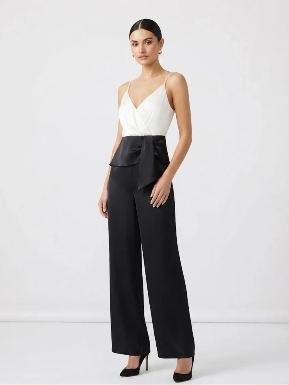 (New) Ramy Brook Contrast Bodice Wide-Leg Jumpsuit
